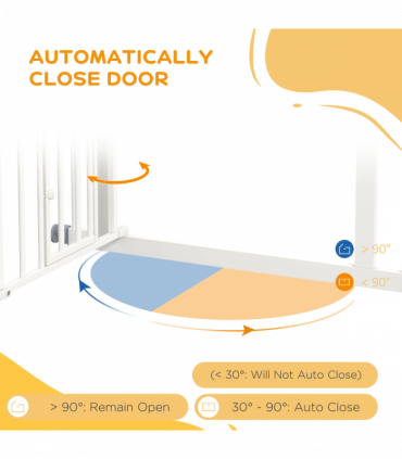 PawHut Pressure Fit, Safety Gate Dog Gate w/ Small Cat Door Opening, 74-80cm