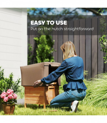 PawHut Rabbit Hutch Cover, Guinea Pig Hutch Cover for X-D2-0047, Brown