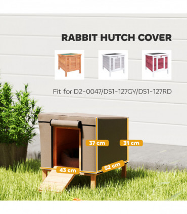 PawHut Rabbit Hutch Cover, Guinea Pig Hutch Cover for X-D2-0047, Brown