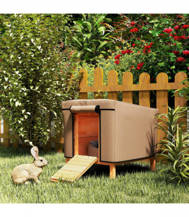 PawHut Rabbit Hutch Cover, Guinea Pig Hutch Cover for X-D2-0047, Brown