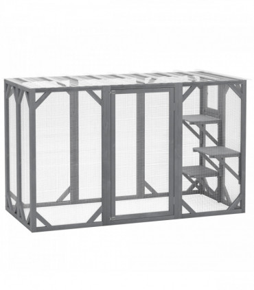 PawHut Rabbit Hutch, 2-Tier Guinea Pig Hutch, w/ Two Runs, Pull-Out Tray