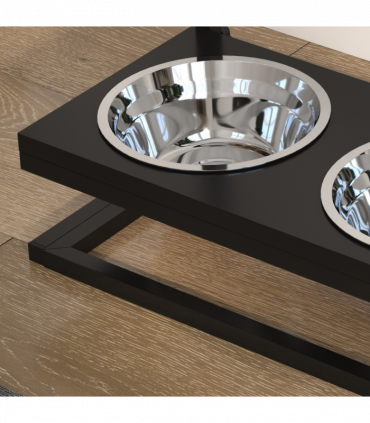 PawHut Raised Dog Bowl w/ Adjustable Height Stand for Small Medium Large Dogs