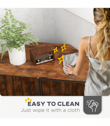 PawHut Raised Dog Bowl, Elevated Dog Bowls with Slow Feeder Dog Bowl, Black