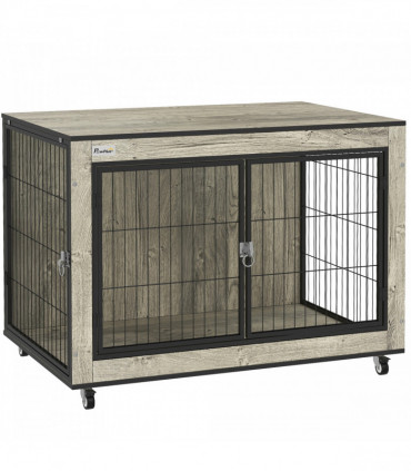 PawHut Raised Dog Bowl, Elevated Dog Bowls with Slow Feeder Dog Bowl, White