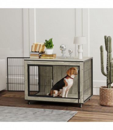 PawHut Raised Dog Bowl, Elevated Dog Bowls with Slow Feeder Dog Bowl, White