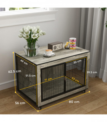 PawHut Raised Dog Bowl, Elevated Dog Bowls with Slow Feeder Dog Bowl, White