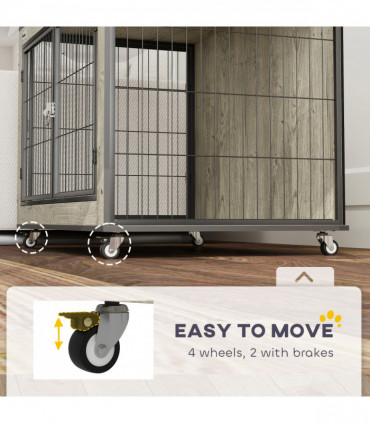 PawHut Raised Dog Bowl, Elevated Dog Bowls with Slow Feeder Dog Bowl, White