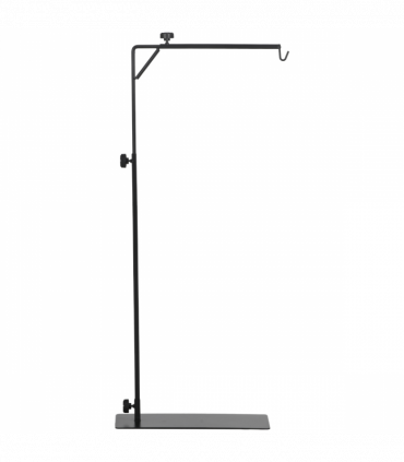PawHut Reptile Lamp Stand, 86-129Hcm Adjustable Lamp Holder w/ Base, Hook