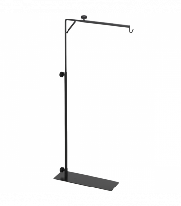 PawHut Reptile Lamp Stand, 86-129Hcm Adjustable Lamp Holder w/ Base, Hook