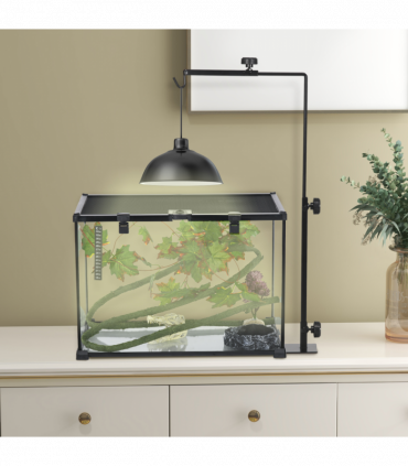 PawHut Reptile Lamp Stand, Adjustable Lamp Holder with Hook Hanging Base