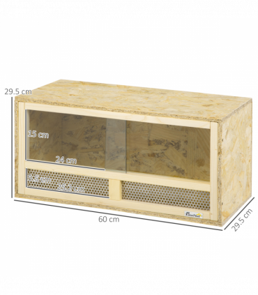 PawHut Reptile Terrarium w/ Transparent Sliding Doors, Breathable Mesh
