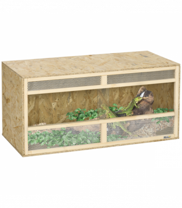 PawHut Reptile Terrarium, Climbing Pet Container w/ Transparent Sliding Doors