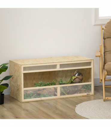 PawHut Reptile Terrarium, Climbing Pet Container w/ Transparent Sliding Doors