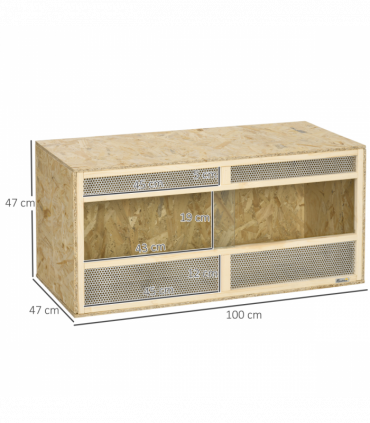 PawHut Reptile Terrarium, Climbing Pet Container w/ Transparent Sliding Doors