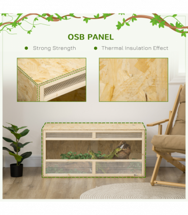 PawHut Reptile Terrarium, Climbing Pet Container w/ Transparent Sliding Doors