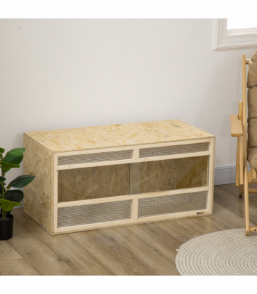 PawHut Reptile Terrarium, Climbing Pet Container w/ Transparent Sliding Doors