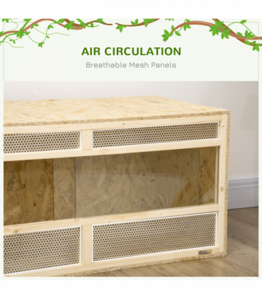 PawHut Reptile Terrarium, Climbing Pet Container w/ Transparent Sliding Doors