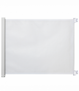 PawHut Retractable Pet Safety Gate, Folding Stair Barrier, Guard Door - White