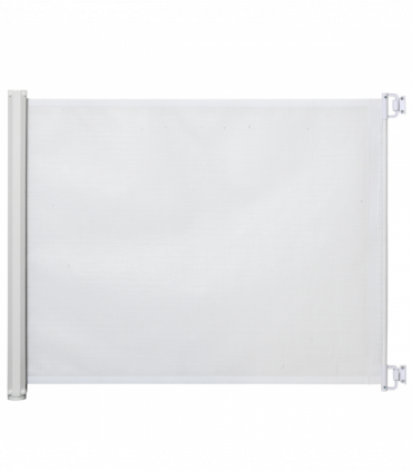 PawHut Retractable Pet Safety Gate, Folding Stair Barrier, Guard Door - White