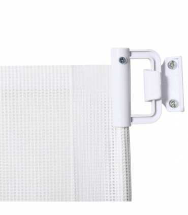 PawHut Retractable Pet Safety Gate, Folding Stair Barrier, Guard Door - White