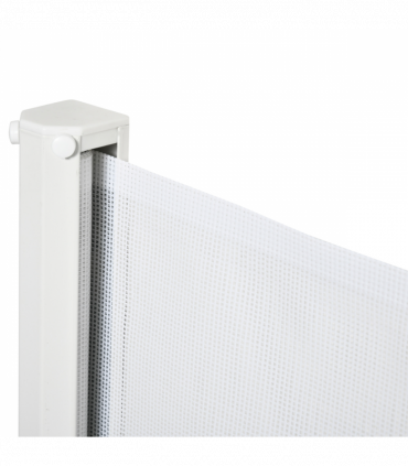 PawHut Retractable Pet Safety Gate, Folding Stair Barrier, Guard Door - White