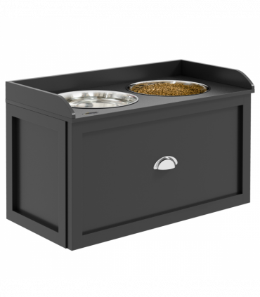 PawHut Stainless Steel Raised Dog Bowl w/ 21L Storage Drawer, for Large Dogs