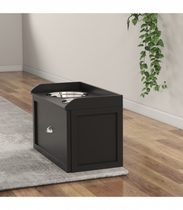 PawHut Stainless Steel Raised Dog Bowl w/ 21L Storage Drawer, for Large Dogs