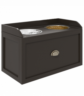 PawHut Stainless Steel Raised Dog Bowl w/ 21L Storage Drawer, for Large Dogs