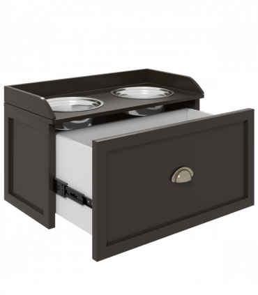 PawHut Stainless Steel Raised Dog Bowl w/ 21L Storage Drawer, for Large Dogs