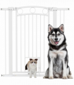 PawHut Stair Gate with Cat Door, Adjustable Width, 76-104cm and 106cm Tall