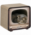 PawHut TV Shape Cat Scratching Board with Catnip, for Indoor Cats, Brown