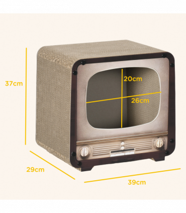 PawHut TV Shape Cat Scratching Board with Catnip, for Indoor Cats, Brown