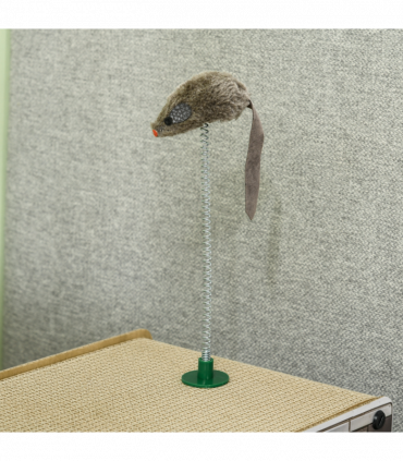 PawHut TV-Shaped Cardboard Cat House with Scratcher, Catnip, Toy Rat