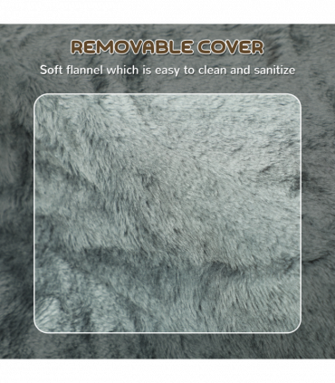 PawHut Three-Step Portable Dog Stairs with Washable Plush Cover, for Small Pets