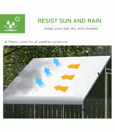 PawHut Walk In Chicken Run Large Galvanised Chicken Coop with Cover