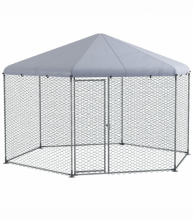 PawHut Walk in Chicken Run with Cover for 10-15 Chickens, Hens, Rabbits, Ducks