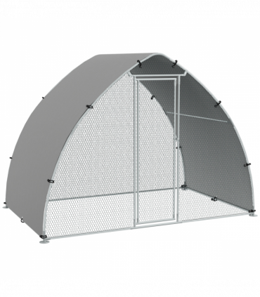 PawHut Walk-In Chicken Run with Cover, for 4-6 Chickens, 3 x 1.9 x 2.2m