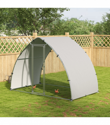 PawHut Walk-In Chicken Run with Cover, for 4-6 Chickens, 3 x 1.9 x 2.2m