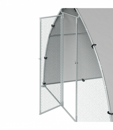 PawHut Walk-In Chicken Run with Cover, for 4-6 Chickens, 3 x 1.9 x 2.2m