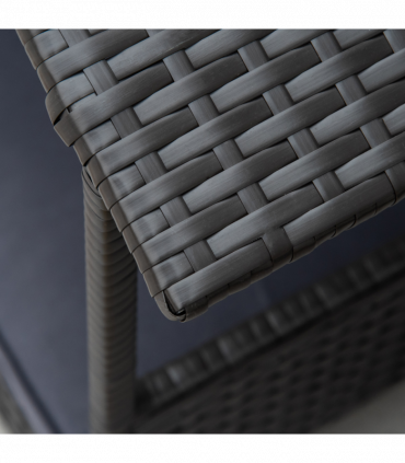 PawHut Wicker Dog House, Rattan Pet Bed with Soft Cushion, Cat Basket - Grey