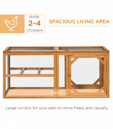 PawHut Wooden Chicken Coop w/ Perches, Doors, for 2-4 Chickens
