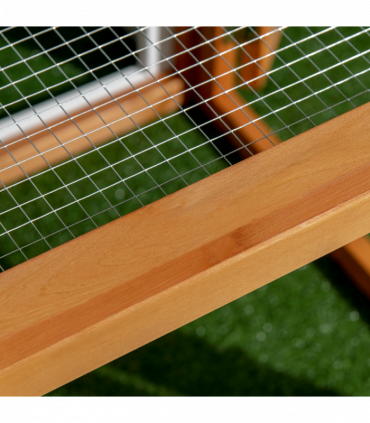 PawHut Wooden Chicken Coop w/ Perches, Doors, for 2-4 Chickens