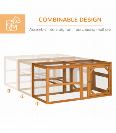 PawHut Wooden Chicken Coop w/ Perches, Doors, for 2-4 Chickens