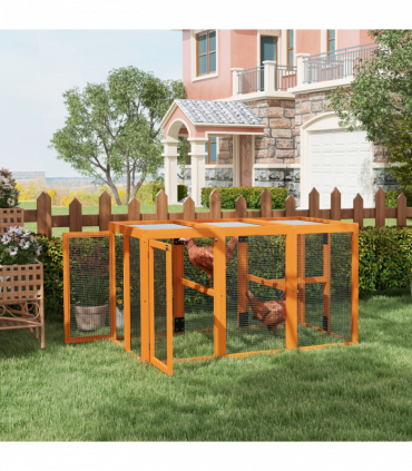 PawHut Wooden Chicken Coop with Combinable Design, for 1-3 Chickens