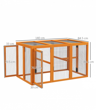 PawHut Wooden Chicken Coop with Combinable Design, for 1-3 Chickens