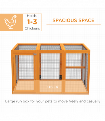 PawHut Wooden Chicken Coop with Combinable Design, for 1-3 Chickens