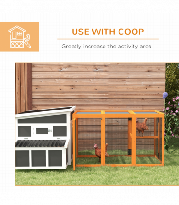 PawHut Wooden Chicken Coop with Combinable Design, for 1-3 Chickens