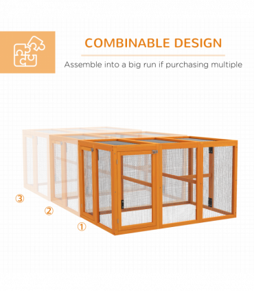 PawHut Wooden Chicken Coop with Combinable Design, for 1-3 Chickens