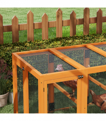 PawHut Wooden Chicken Coop with Combinable Design, for 1-3 Chickens