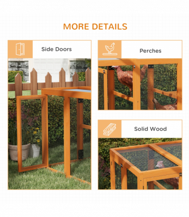 PawHut Wooden Chicken Coop with Combinable Design, for 1-3 Chickens